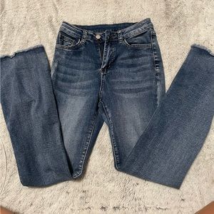 Blue Shein Mid Rise flared jeans